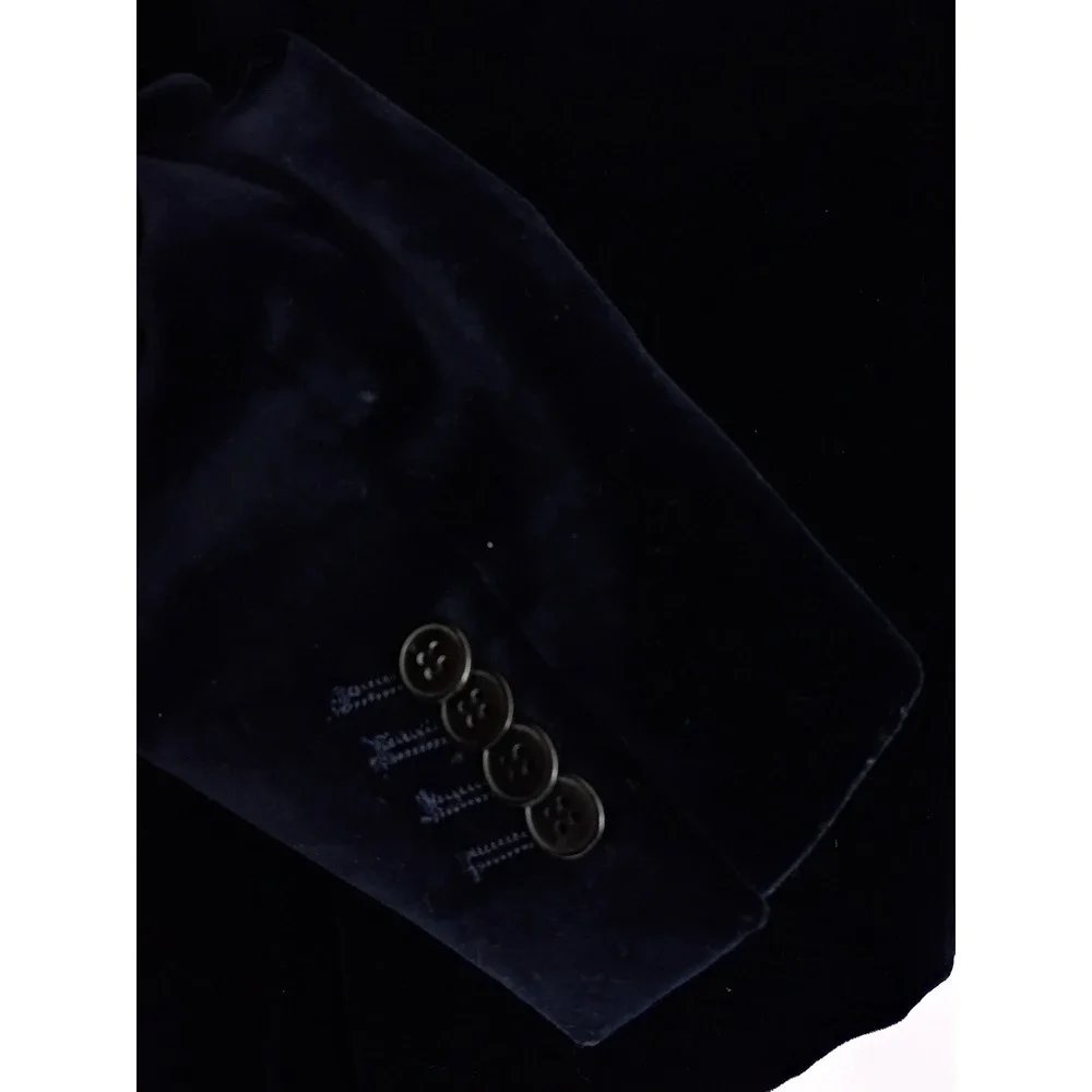 Mens Slim Fit Dark Navy Blue Velvet Blazer Jacket Size‎ 40R